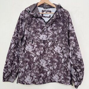 TOPMAN Mens Medium Camo Hooded Zip Neck Pullover